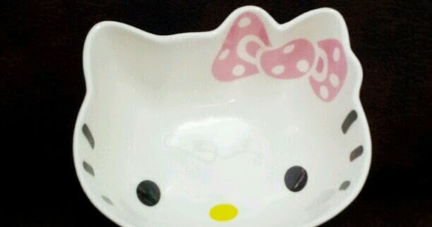 Mangkuk Keramik  Hello  Kitty  Murah Grosir Ecer Kepala Pita Pink