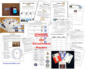 http://homeschoolden.com/2015/03/30/civics-and-government-constitution-worksheets/