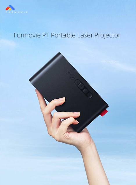 FENGMI Formovie P1 Pocket ALPD Laser Projector 800 ANSI Lumens qHD Resolution Image 2.4G WiFi Multi-interface 1.2:1 Throw Ratio Built-in Speaker Auto Keystone Low Noise Portable Smart Home Theater Projector