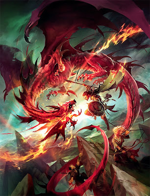 dragons fantasy art - Michal Ivan - fantasy art red dragon