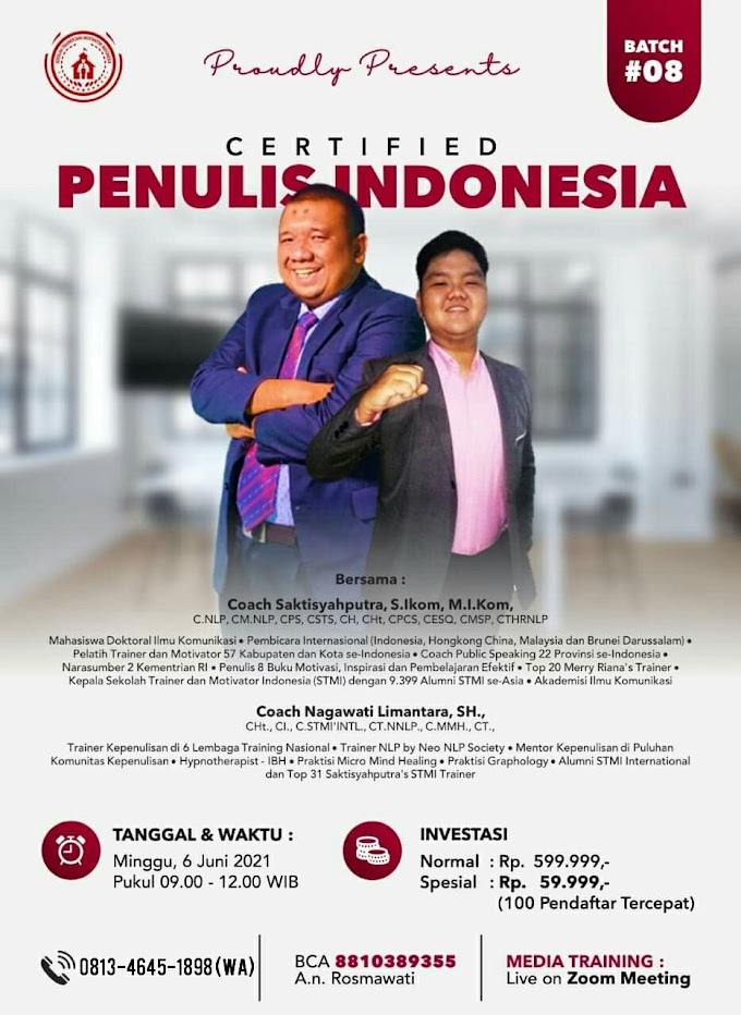 GELAR NON AKADEMIK CERTIFIED PENULIS INDONESIA