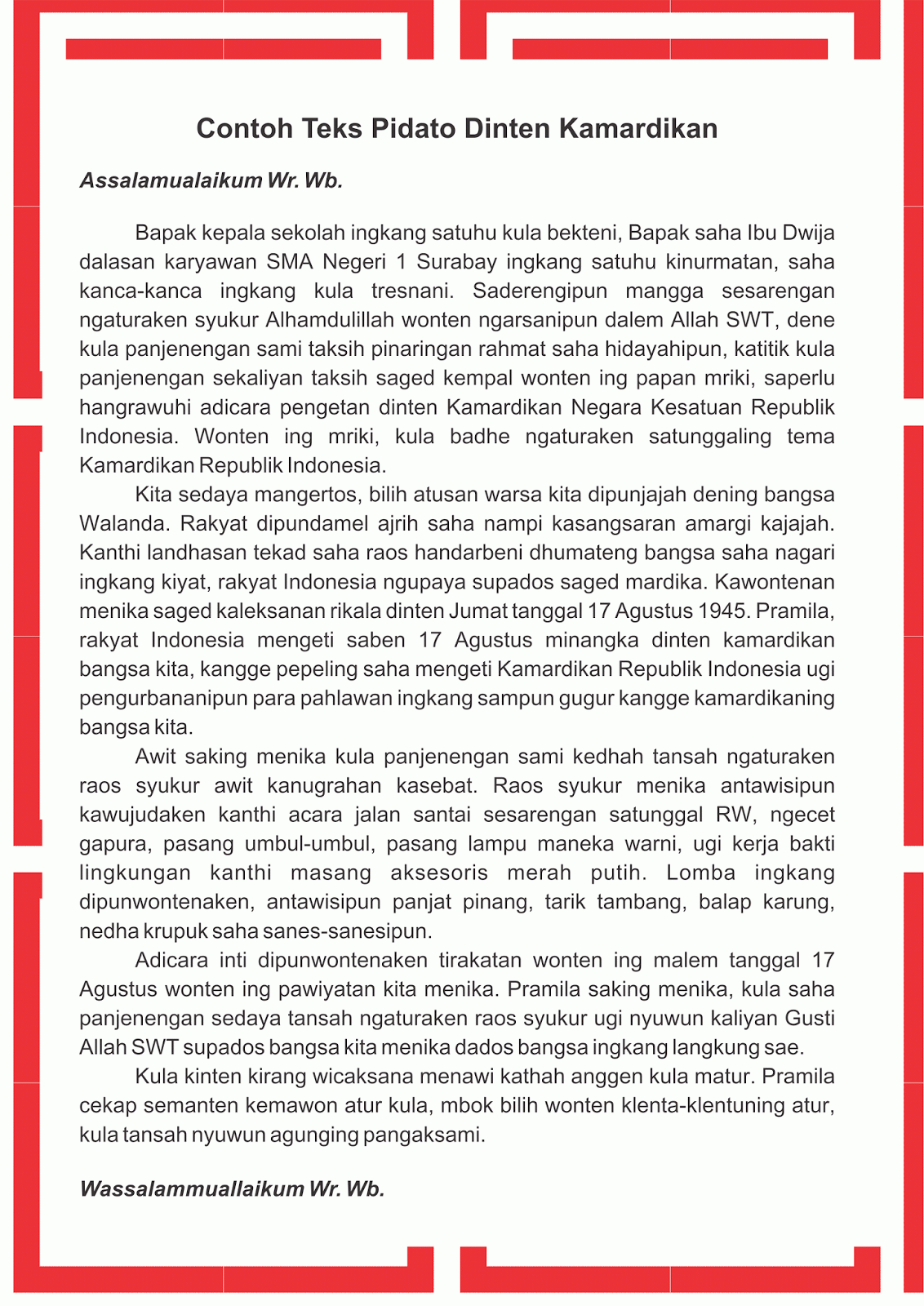 Contoh Pawarta Bahasa Jawa - Keywordsfind.com