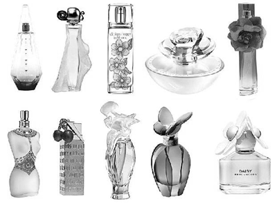 Frascos de perfumes femininos