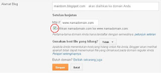 cara ganti domain blogspot ke domain sendiri di Domain.com