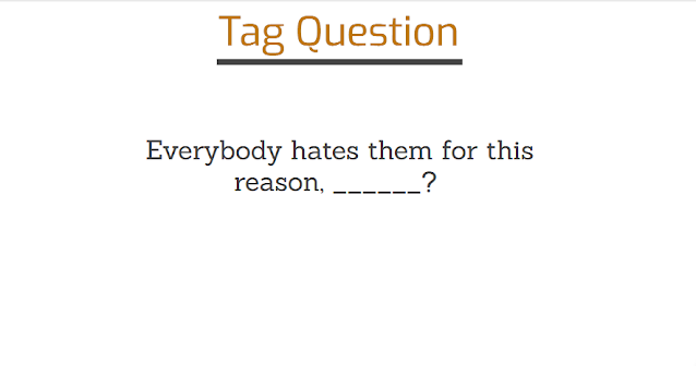 Everybody hates them for this reason tag question