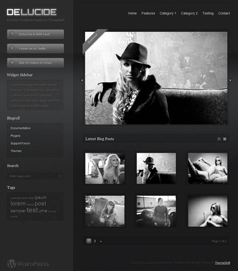 DeLucide Dark Portfolio WordPress theme