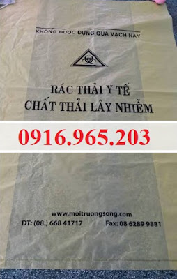 Túi đựng rác thải màu vàng dùng cho bệnh viện