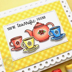 Sunny Studio Stamps: Tea-riffic Spring Scenes Frilly Frame Dies Friendship Card by Lynn Put