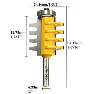 1/4" Rail Reversible Tungsten Carbide Router Bit Finger Joint Glue Router Bit Milling Cutters Tool hown - store