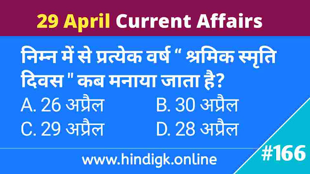 29 April 2021 Current Affairs In Hindi