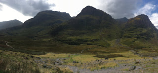 Panoramic view of Glencoe, The Three Sisters