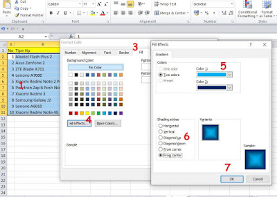 cara memberi warna cell excel