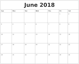 Free Printable Calendar June 2018