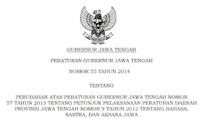 Peraturan Gubernur Jawa Tengah No 55 Tahun 2014