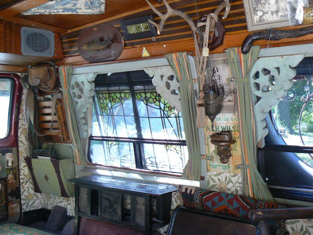 Vanadu Ford Art Car Inside - Goth Apocalypse Hunter Camper