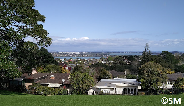 Photo de vue sur la baie de Manukau à partir du parc de Monte Cecilia Auckland Nouvelle-Zélande