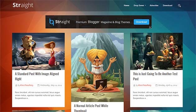 Straight Responsive Premium Blogger Theme/Template free download