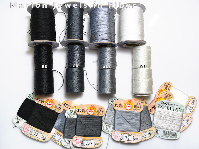 Compare C-Lon Bead Cord Colors with Silks and Chinese Knotting Cord