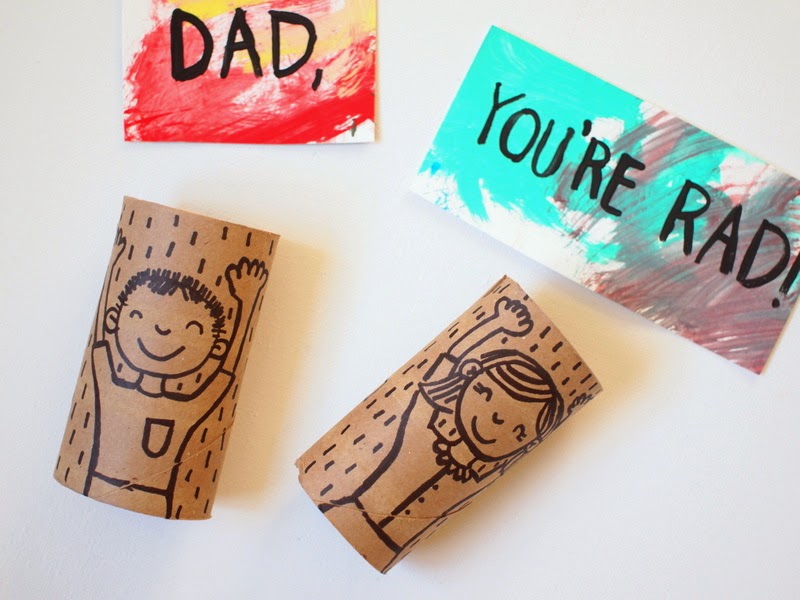 let's make Father's Day Cards from toilet paper rolls