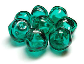 Lampwork glass hollow nugget beads