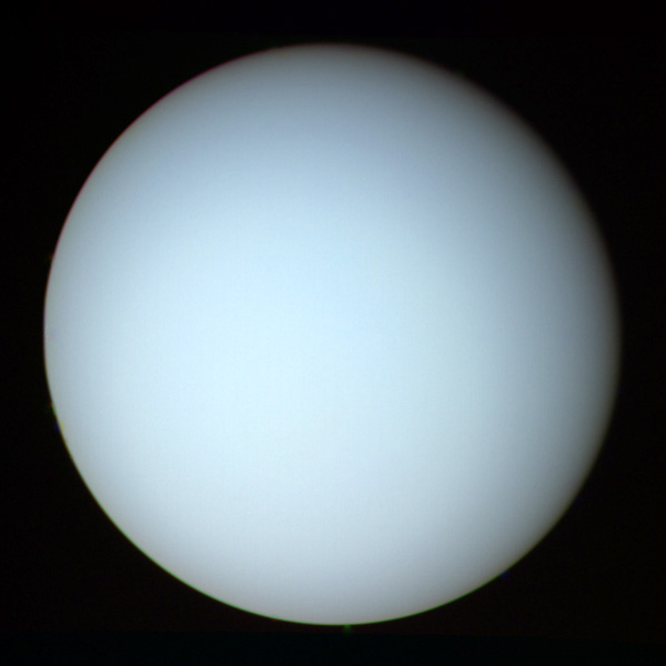 An image of Uranus that was taken by NASA's Voyager 2 spacecraft...on January 17, 1986.