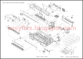 Epson L300, L301, L303 Parts List