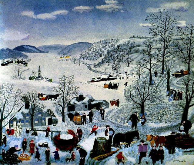 "Sugaring Off" by Grandma Moses, c.1943