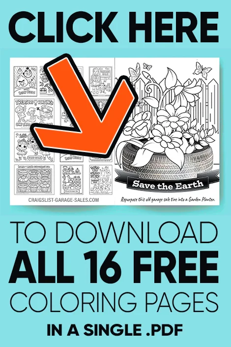 Free Printable Coloring Pages for Kids - Garage Sale themes!