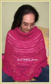 free crochet pattern, free crochet cowled poncho pattern, free crochet poncho pattern