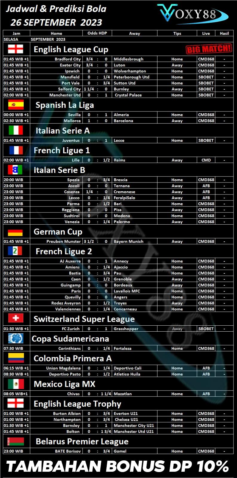 Jadwal bola hari ini