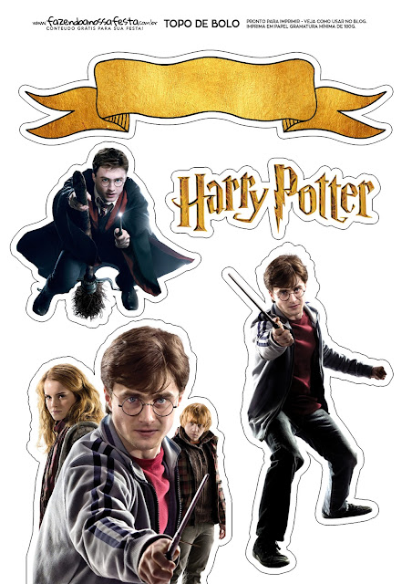 Harry Potter: Free Printable Cake Toppers.
