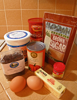 Pumpkin, Dried Cranberries, Brown Sugar, Yogurt, and other Ingredients