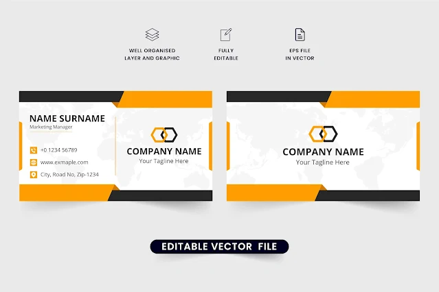 Corporate identity business card vector free download