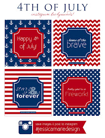 4th of July Instagram Backgrounds. Go to the blog, save the image, and post to instagram! #jessicamariedesign