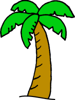 Cute cartoon palm tree clipart