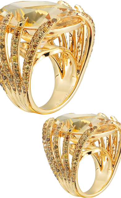 ♦Paolo Costagli Heliodore golden hue gem cocktail ring #brilliantluxury