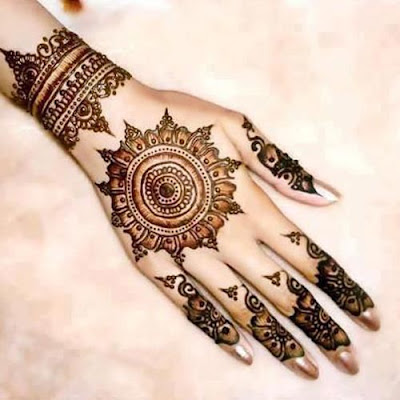 Back Hand Flower Mehndi Designs 
