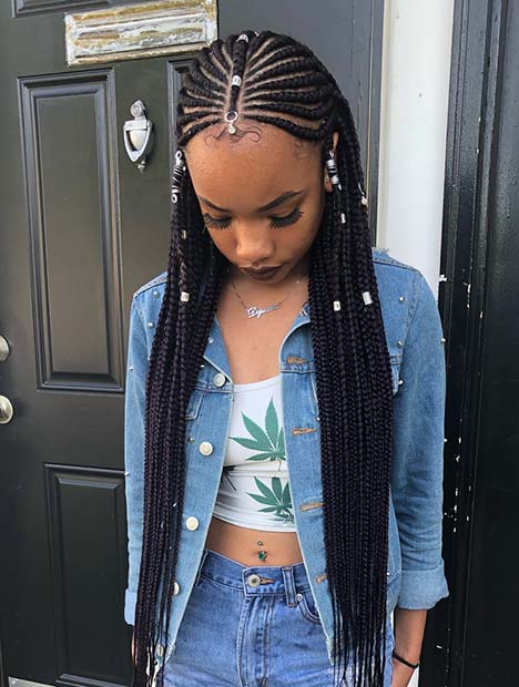 +27 Unique Tribal Braids Hairstyle 2019 For African American Women