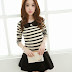 30734 ~ Peterpan Collar Stripe Dress (RM30)