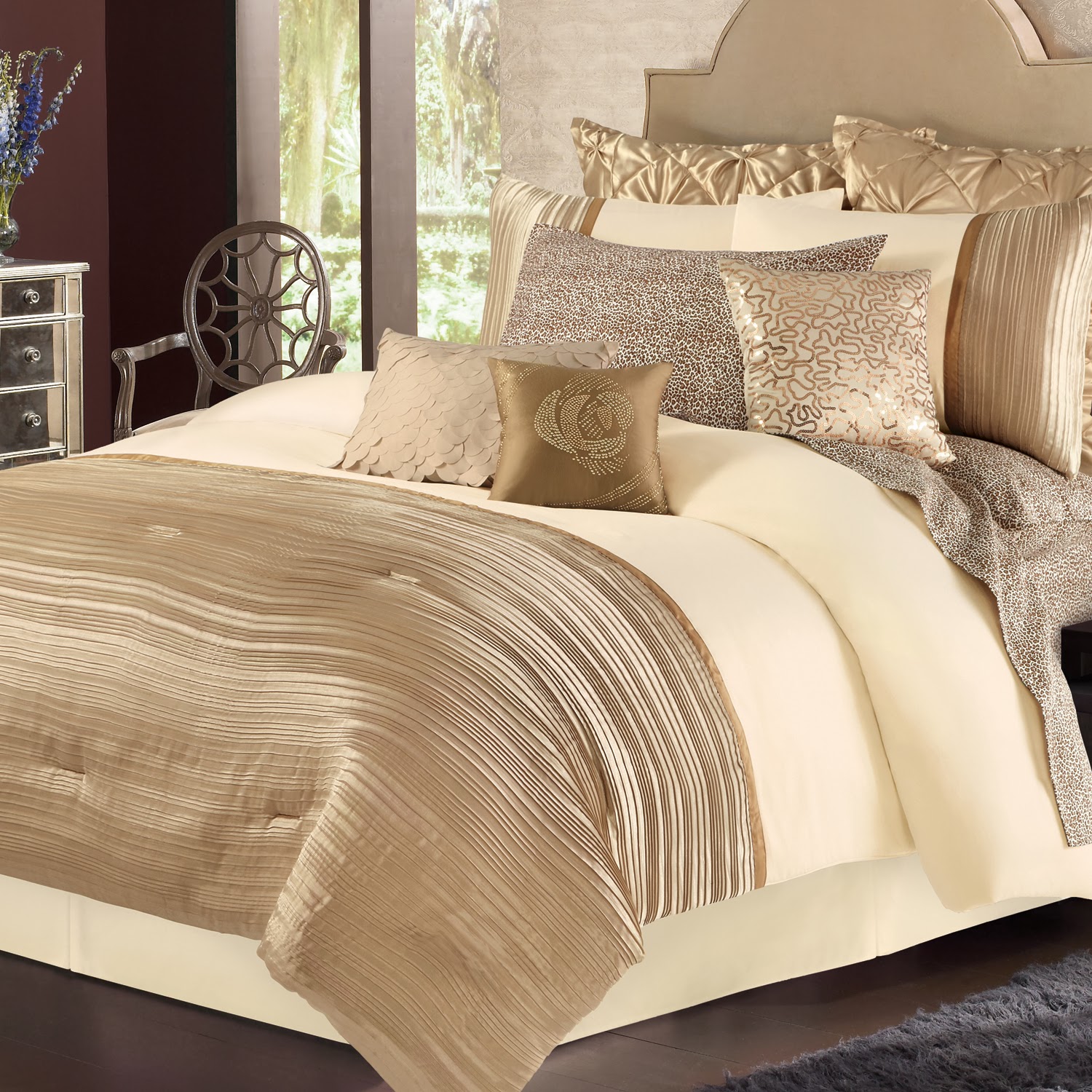 White And Gold Bedding Sets Daisy fuentes gold dust