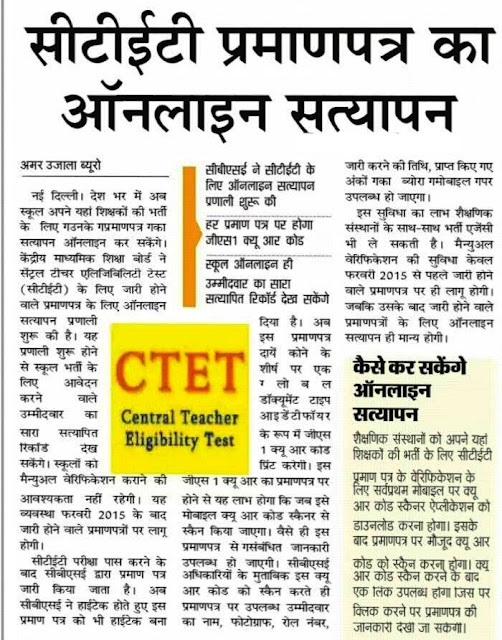 CTET online verification