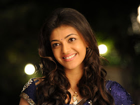 Kajal Agarwal Hot Bule Saree Photos