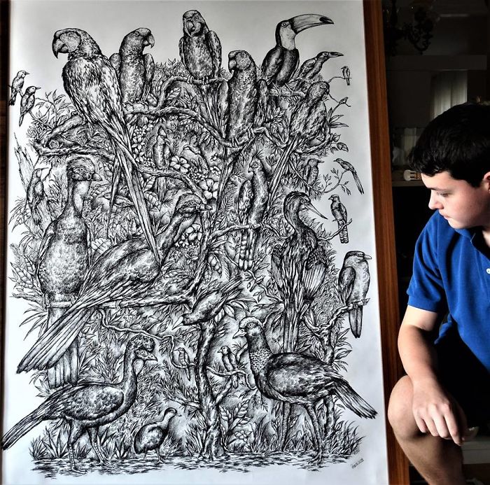 16-Year-Old Artist Has Been Drawing Since He Was Two And Here Are His Amazing Illustrations