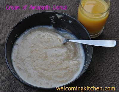 Gluten-free, Vegan Cream of Amaranth Cereal