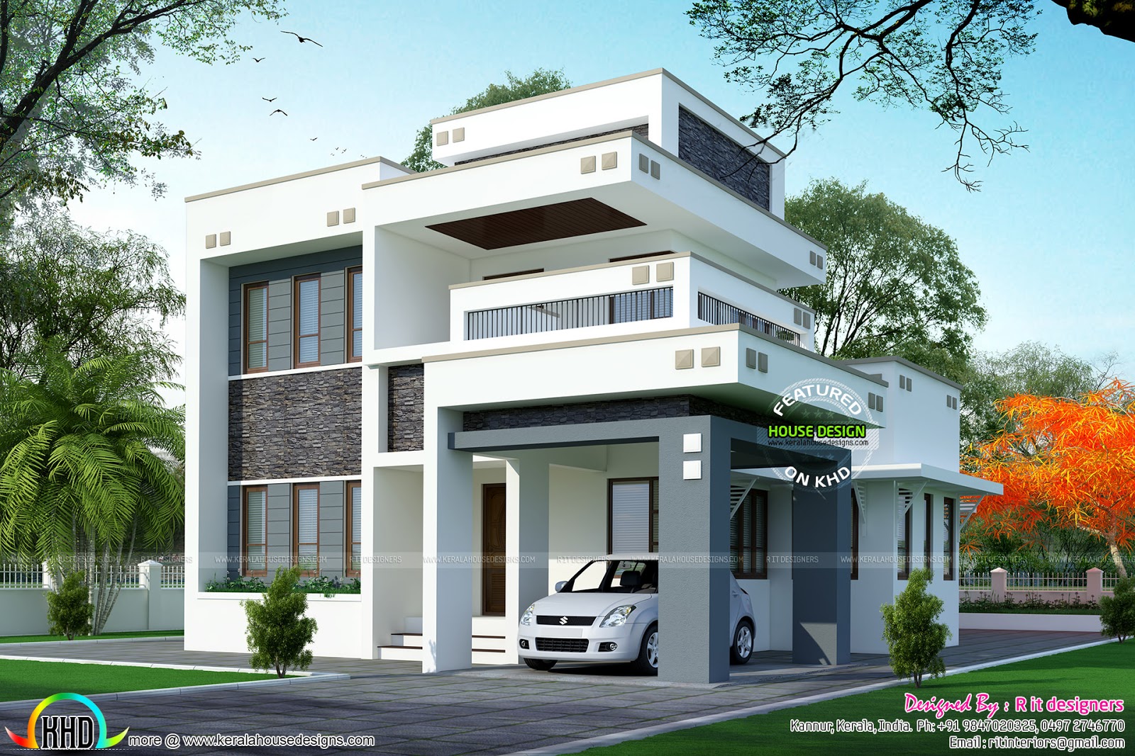  1800  sq  ft  floor 3 bedroom home  with floor plan  Kerala  