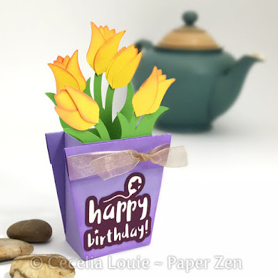 flower pot box card paper crafting SVG Cricut Explore Design Space