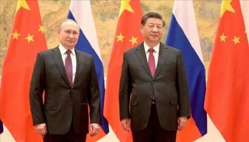 President Vlaidimir Putin (left) and President [Supreme Leader] Xi Jinping (right)