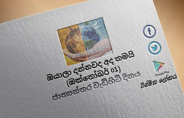 දවසේ වැදගත්කම - ඔක්තෝබර්‌ 01 ජාත්‍යන්තර වැඩිහිටි දිනය (Significance Of The Day - October 01 International Day Of Older Persons) - Your Choice Way