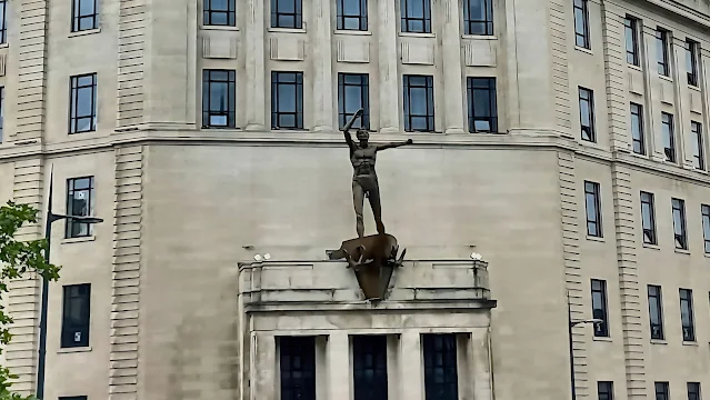 Statue above the former Lewis Department Store in Liverpool