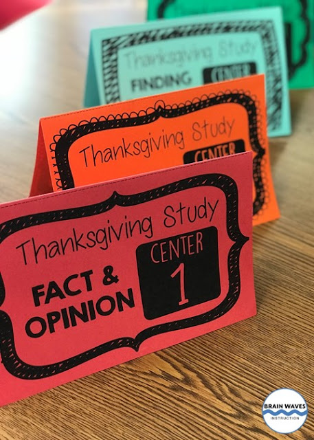 Thanksgiving reading comprehension centers to help students practice their reading skills and learn about Thanksgiving.